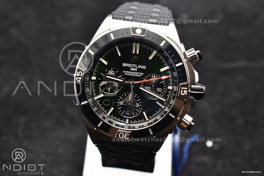 536 B01 44mm Robber SS Edition Bracelet A On 1:1 Best Chronomat Green BLSF Colorful Dial 0828
